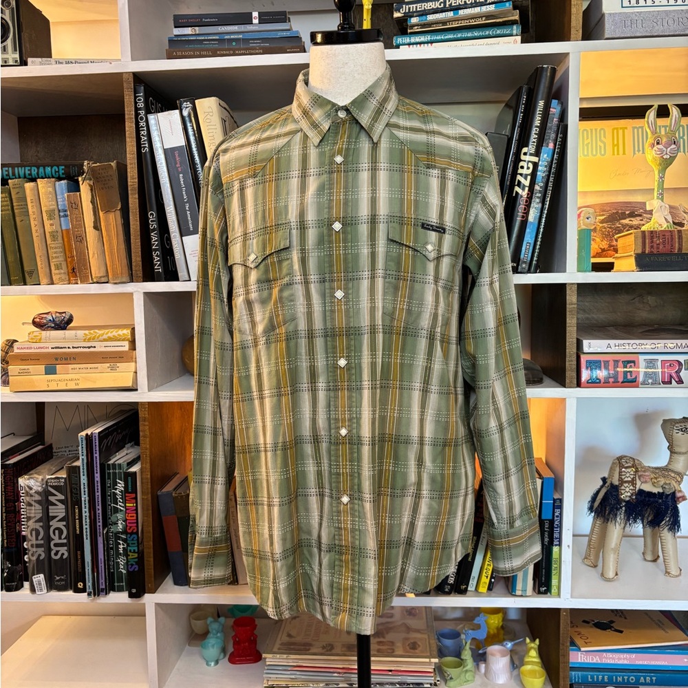 Lucky Brand Olive Plaid Button Down Shirt